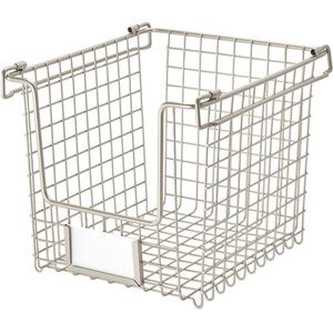 NEW 2 Threshold Stackable Nickel Finish Wire Bins